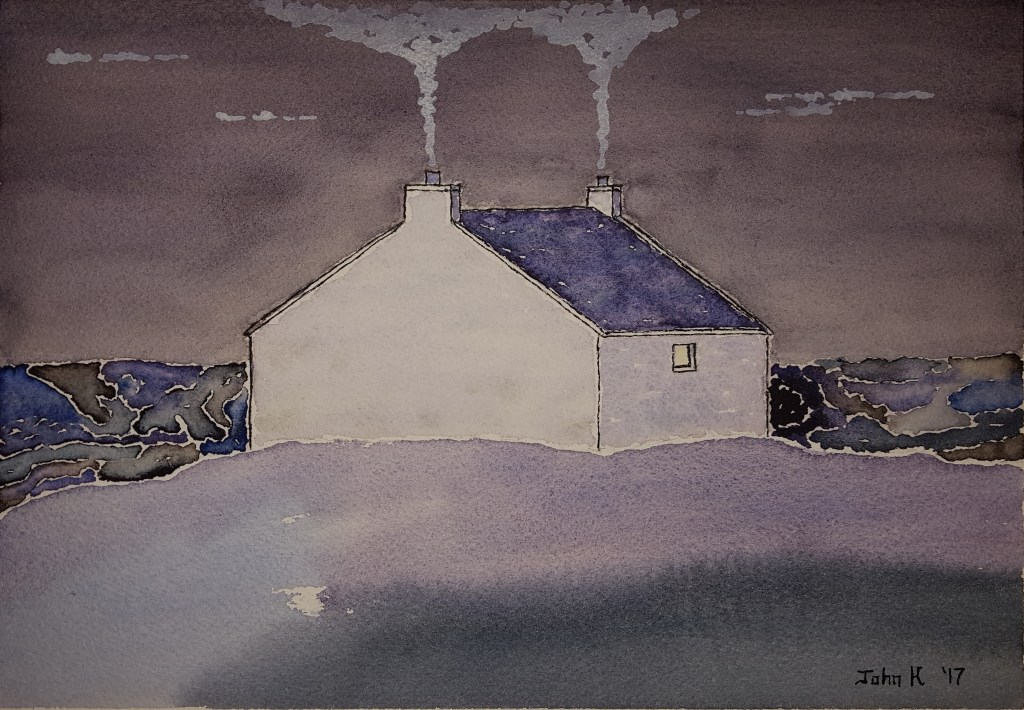 Night Skye Lore #1 ~ Watercolor by John Klobucher