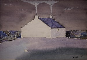 Night Skye Lore #1 ~ Watercolor by John Klobucher