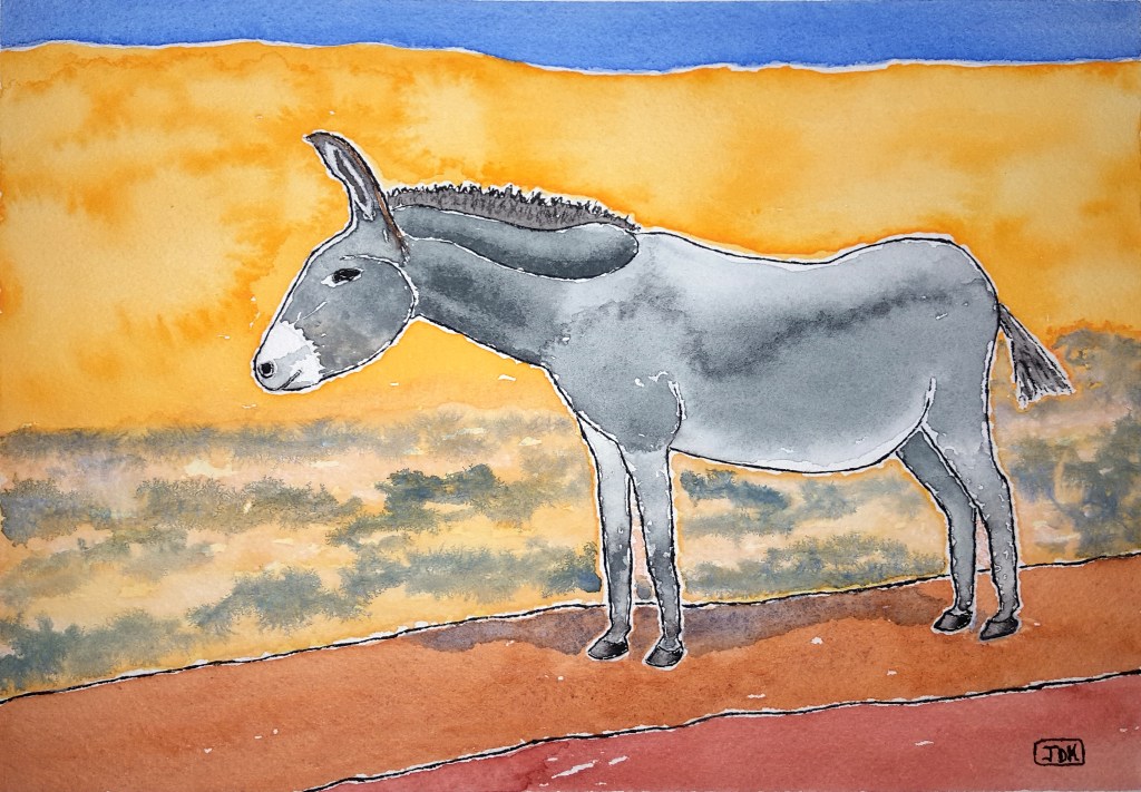 Burro Lore #1 ~ Watercolor by John Klobucher Burro Lore #1 ~ Watercolor by John Klobucher