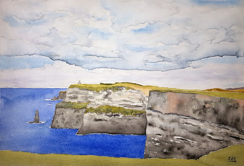 Cliffs of Moher Lore #1 ~ Watercolor by John Klobucher