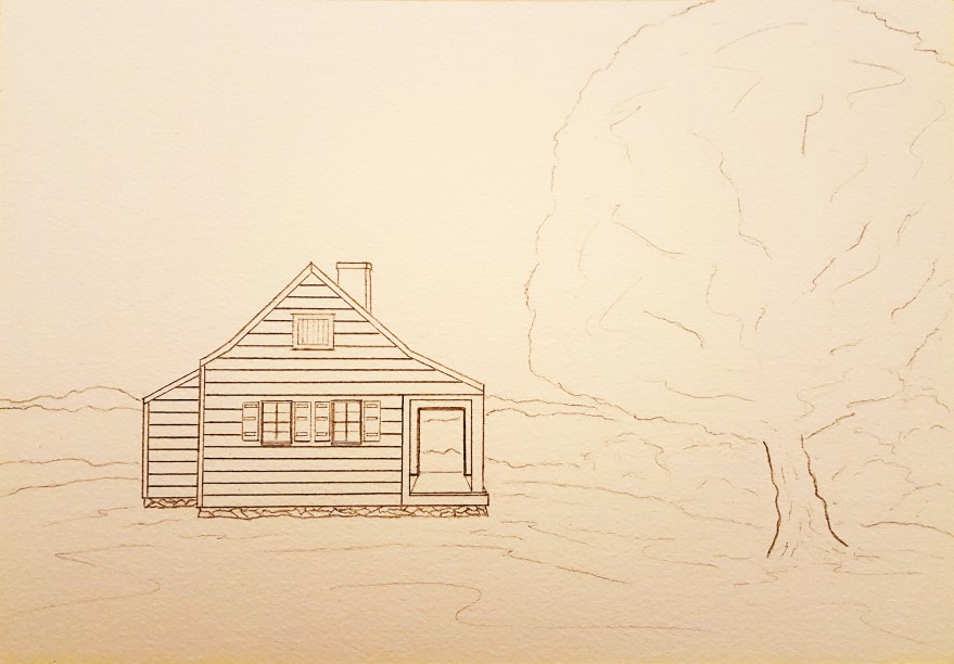 Saratoga Farmhouse Lore #1 ~ Sketch by John Klobucher