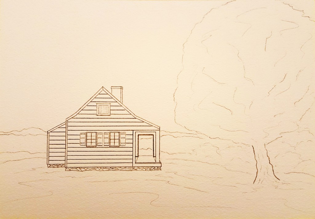 Saratoga Farmhouse Lore #1 ~ Sketch by John Klobucher