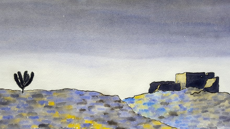 Desert Shadows Lore #1 ~ Watercolor by John Klobucher