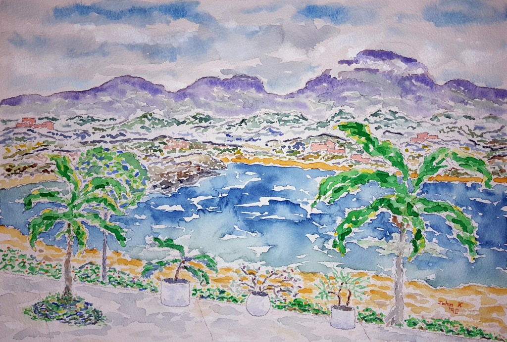 Bahía de Tangolunda ~ Watercolor by John Klobucher