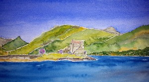 Castle Eilean Donan ~ Watercolor by John Klobucher