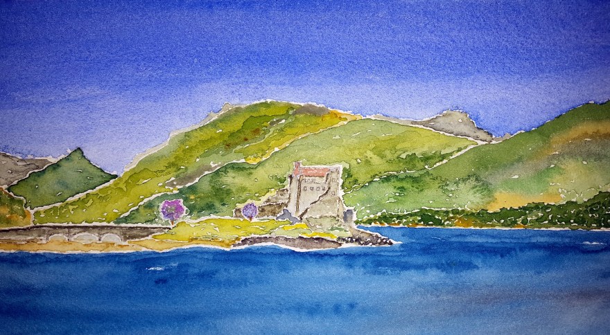 Castle Eilean Donan ~ Watercolor by John Klobucher