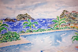 Pacific Pool ~ Watercolor by John Klobucher