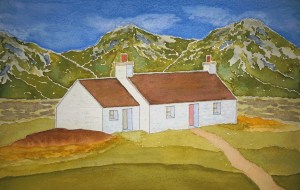 Highland Home ~ Watercolor by John Klobucher