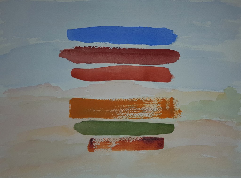 Red Pueblo ~ Watercolor by John Klobucher