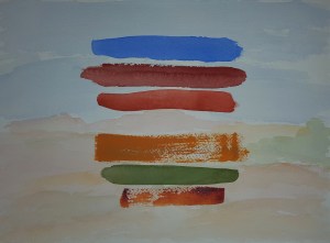 Red Pueblo ~ Watercolor by John Klobucher