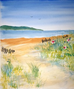 Beach Walk ~ Watercolor by John Klobucher