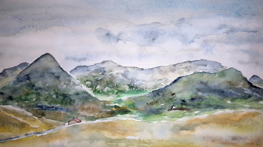 Skye Valley ~ Watercolor by John Klobucher