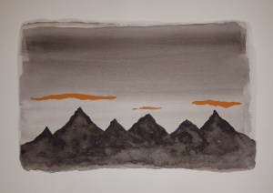 Mysterious Mountains ~ Watercolor by John Klobucher